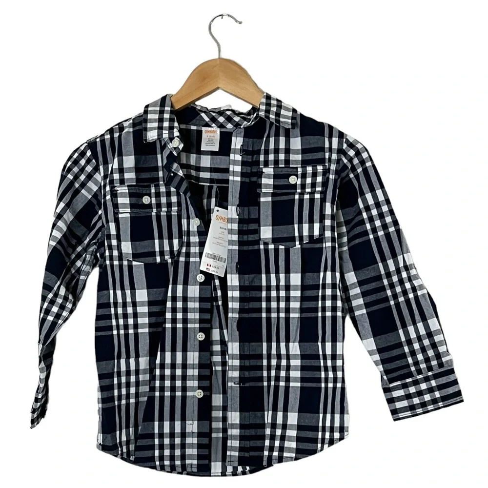 Gymboree | NWT Blue/white plaid button down long sleeve shirt Boy’s size…